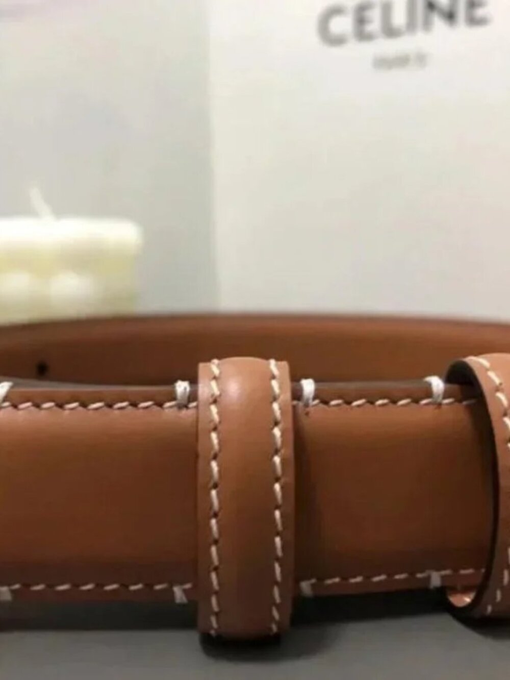 Celine Brown Belt with Gold Buckle - With Original Box - Picture 5 of 7